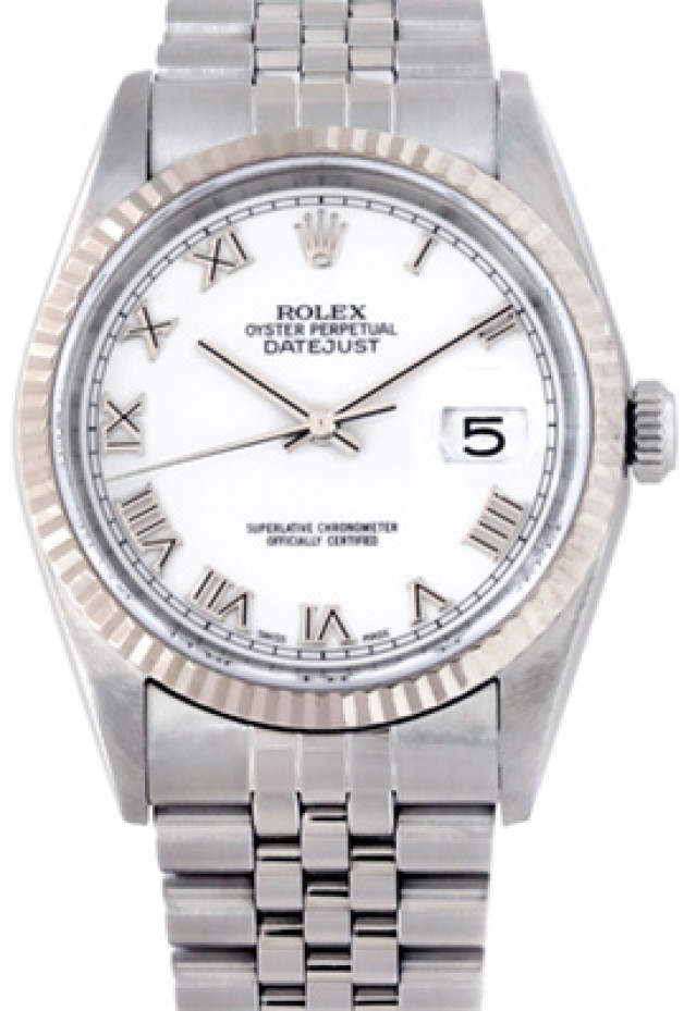 White Gold Fluted Rolex Datejust 16234