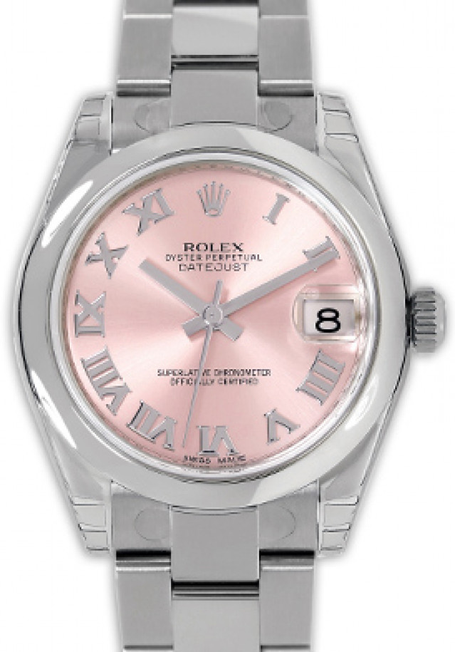 Rolex 178240 Steel on Oyster, Smooth Bezel Rose with Silver Roman