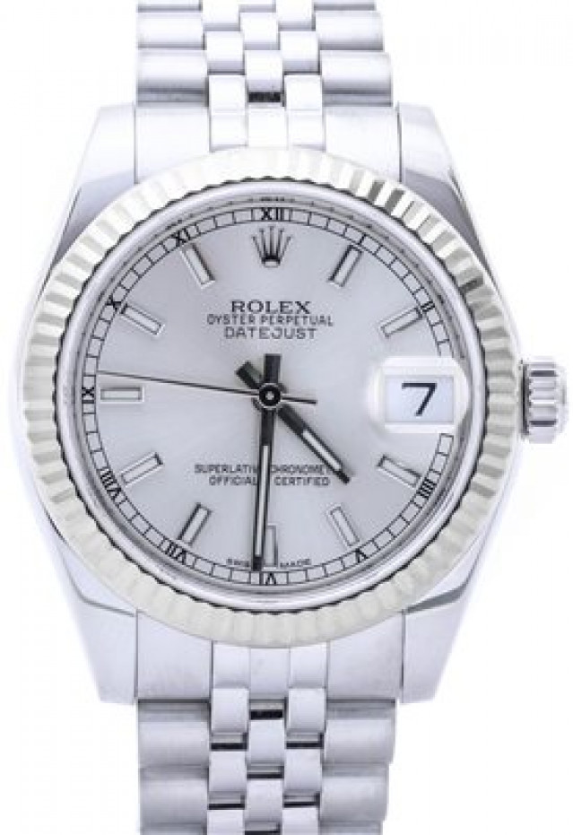 Rolex 178274 White Gold & Steel on Jubilee Silver with Silver Index