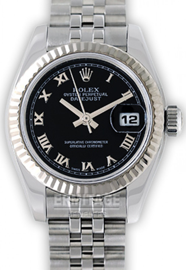 Rolex 179174 White Gold & Steel on Jubilee Black with Silver Arabic