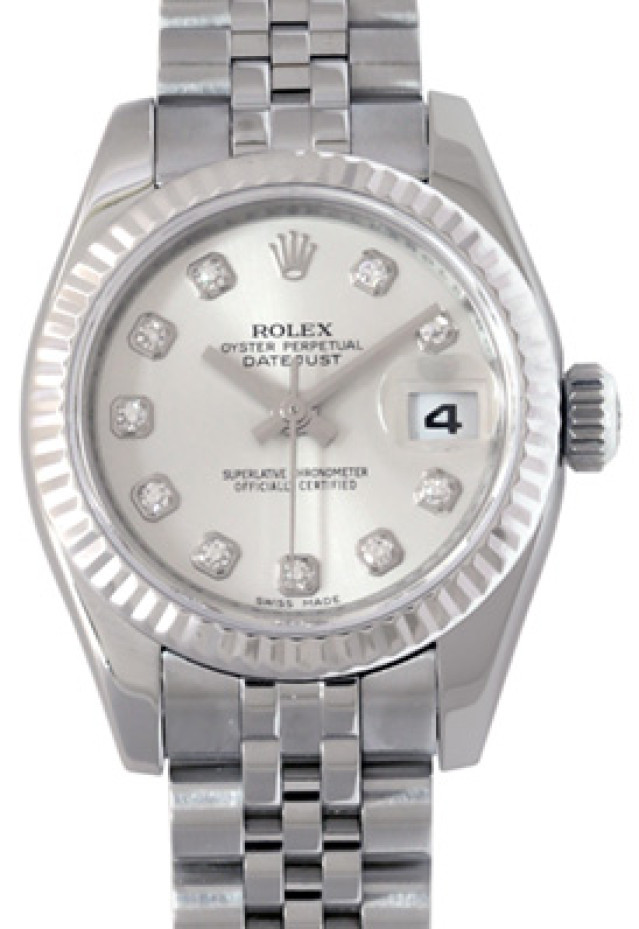 Rolex 179174 White Gold & Steel on Jubilee Steel Diamond Dial
