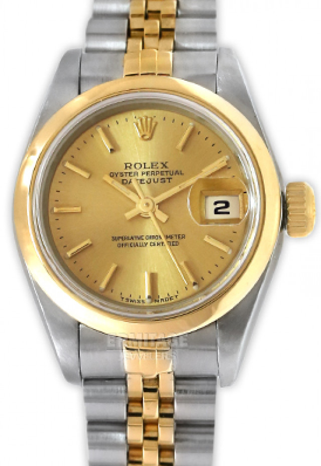 Rolex 69163 Yellow Gold & Steel on Jubilee, Smooth Bezel Champagne with Gold Index