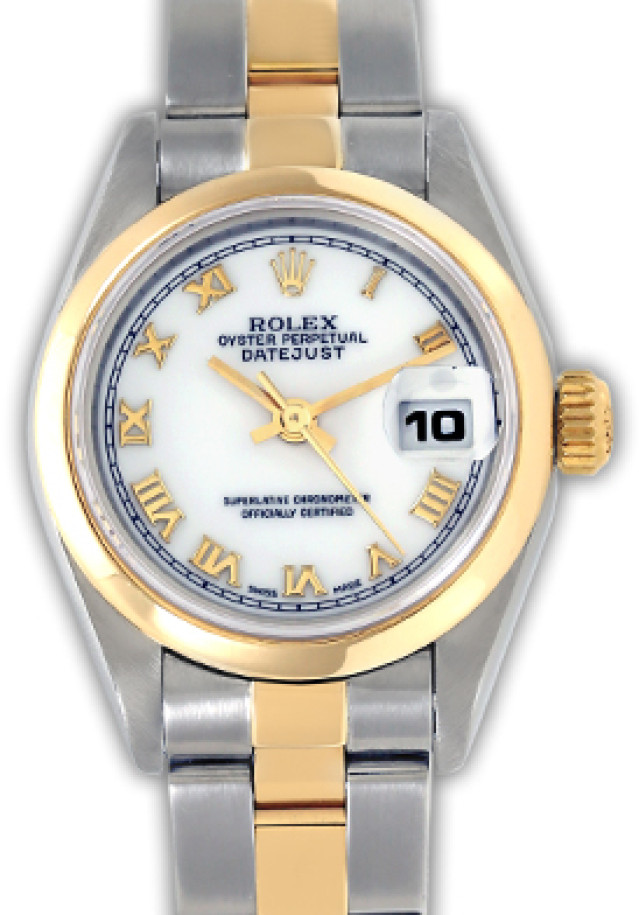 Rolex 69163 Yellow Gold & Steel on Oyster, Smooth Bezel White with Luminous Index & Silver Arabic 2-4-6-8-10