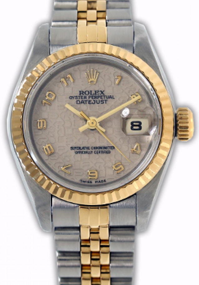 Rolex 69173 Yellow Gold & Steel on Jubilee, Fluted Bezel Ivory Jubilee with Gold Arabic