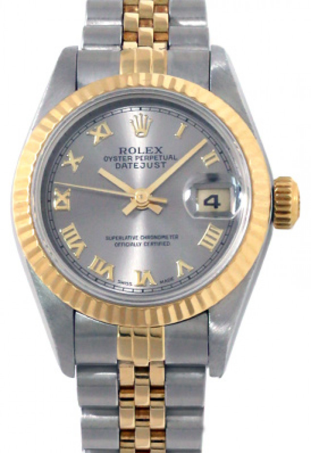 Rolex 69173 Yellow Gold & Steel on Jubilee, Fluted Bezel Steel with Gold Roman