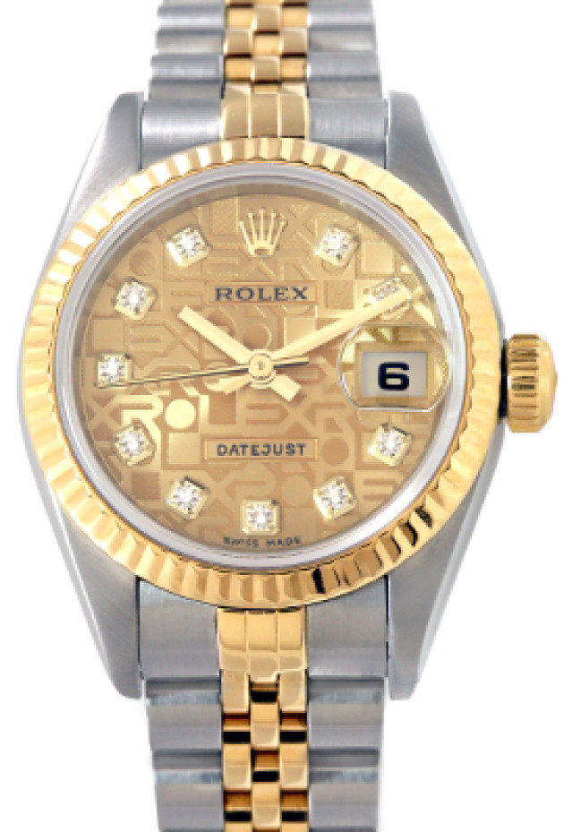 Rolex 79173 Yellow Gold & Steel on Jubilee, Fluted Bezel Jubilee Champagne Diamond Dial