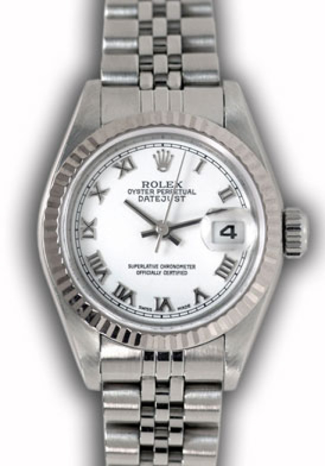 Rolex 79174 White Gold & Steel on Jubilee White with White Roman