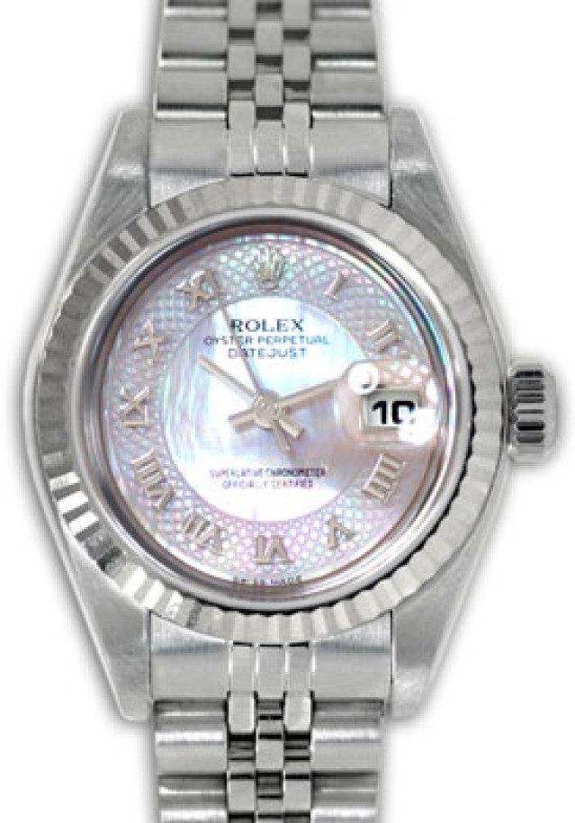 Rolex 79174 White Gold & Steel on Jubilee White Mother Of Pearl with Silver Roman