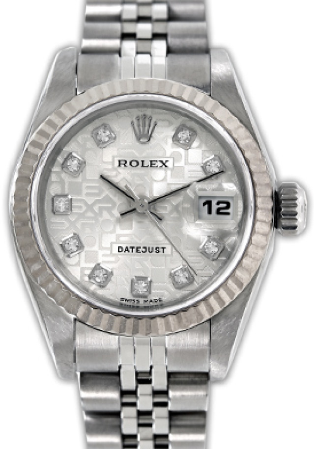 Rolex 79174 White Gold & Steel on Jubilee Jubilee Steel Diamond Dial