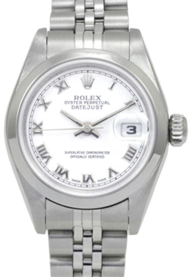 Rolex 79240 Steel on Jubilee, Smooth Bezel White with Silver Roman