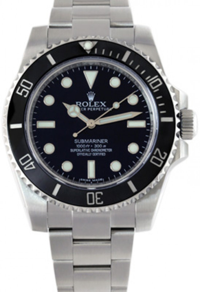 Rolex 114060 Steel on Oyster Black