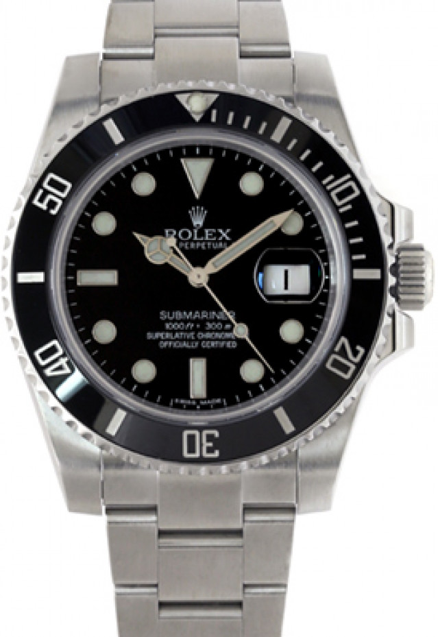 Pre-Owned Stainless Steel Rolex Submariner 116610 with Black Dial