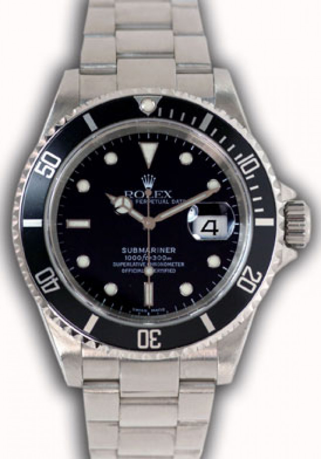 Used Rolex Submariner 16610 Black 2003