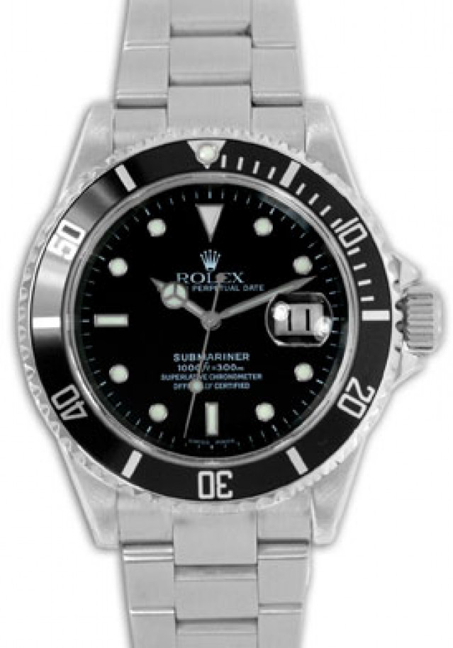 Used Rolex Submariner 16610 Black 2002