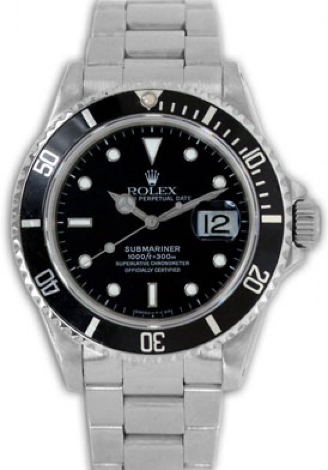 Rolex Submariner 16610 Tritium 1995 With Black Dial