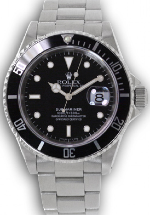 Used Rolex Submariner 16610 Tritium 1996