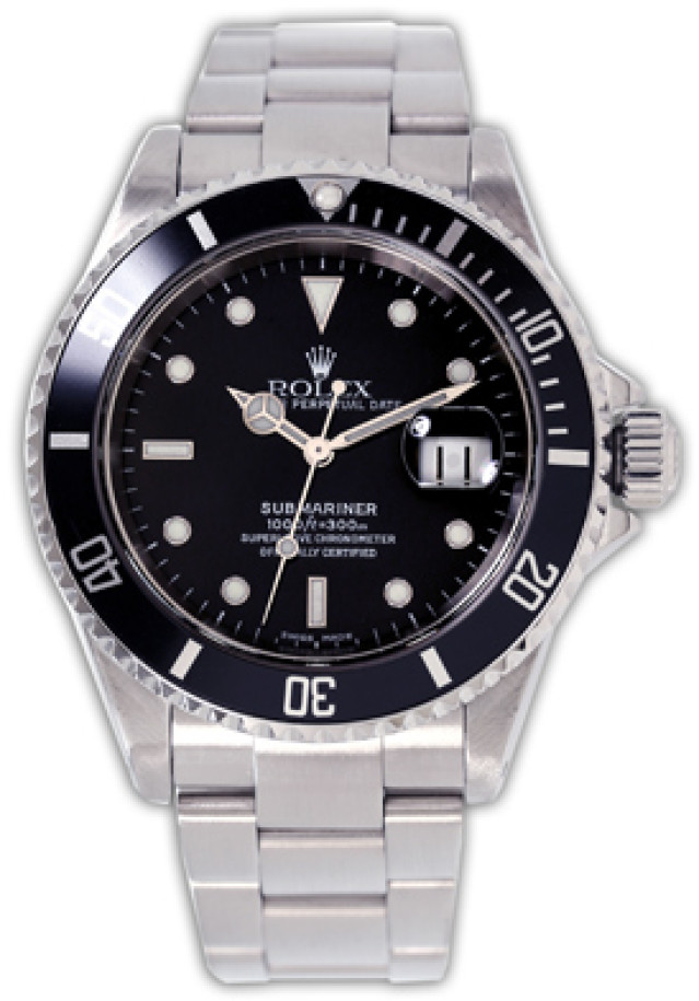 Rolex Submariner 16610 Black 3287WR