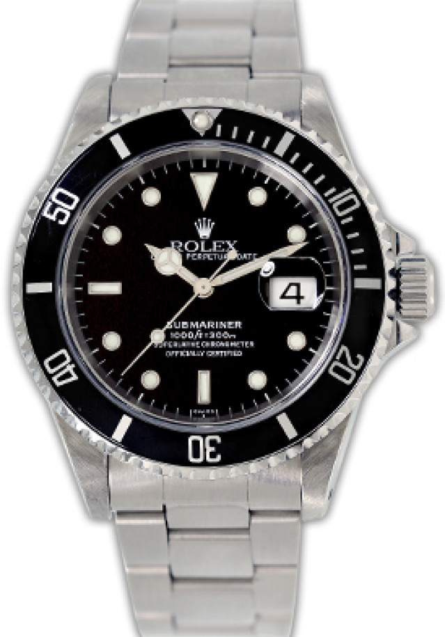 Rolex Submariner 16610 Black 1999 With Black Dial