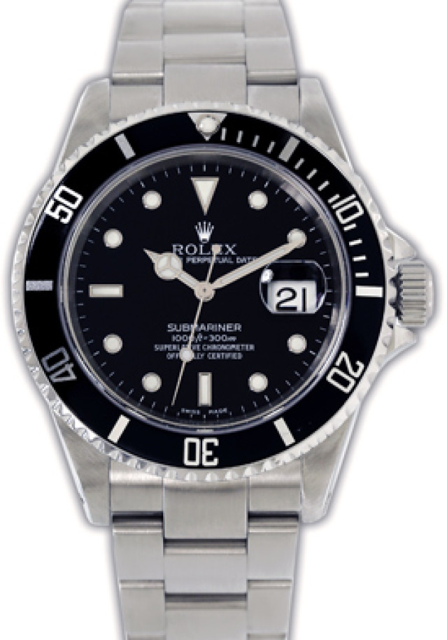 Rolex Submariner 16610 Black 3734WR