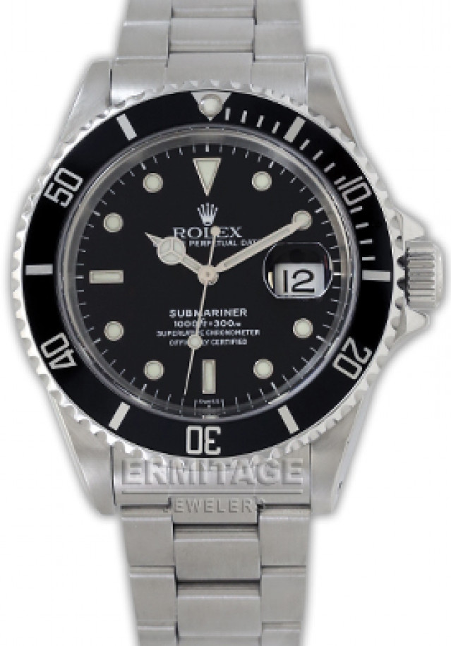 Rolex Submariner 16610 Black 2000 With Black Dial