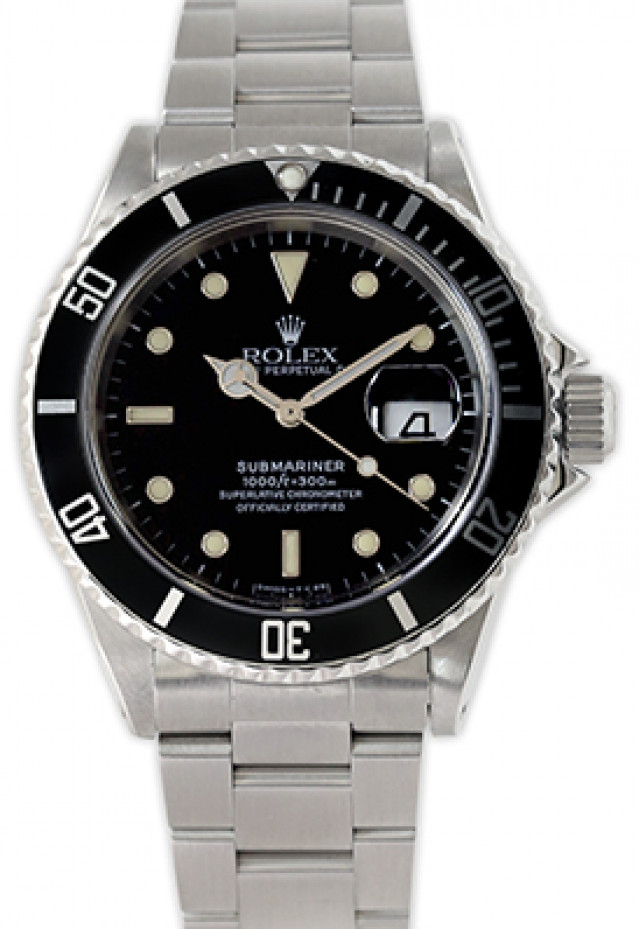 Rolex Submariner 16610 Tritium 1991 With Black Dial