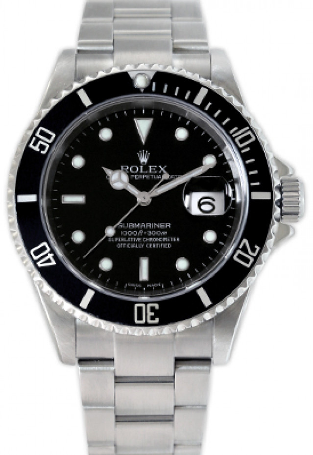 Black Rolex Submariner 16610 T Steel