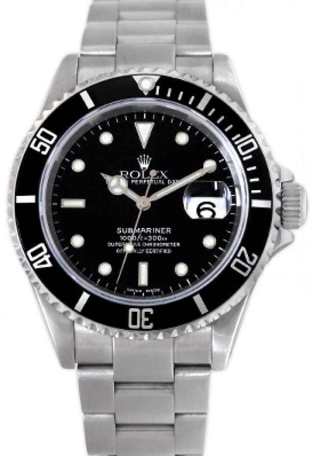Rolex Submariner 16610 Black 2003 With Black Dial
