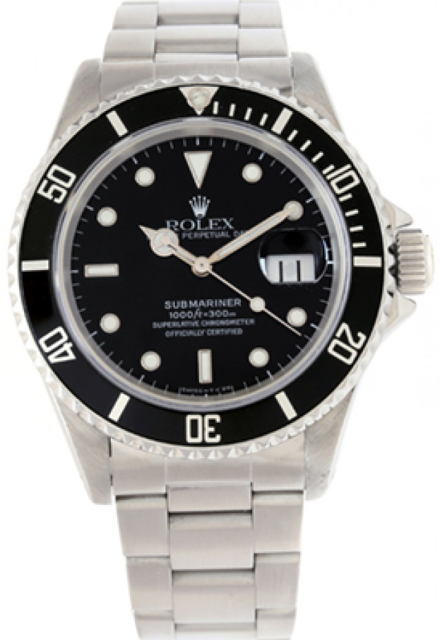 Diver's 40 mm Black Rolex Submariner 16610