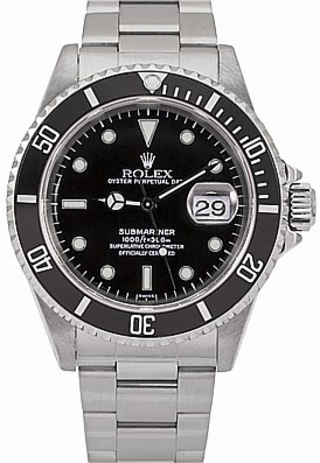 1999 Steel Black Bezel & Dial Rolex Submariner 16610
