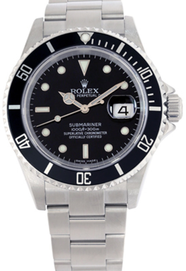2006 Black Bezel & Dial on Steel Rolex Submariner Ref. 16610