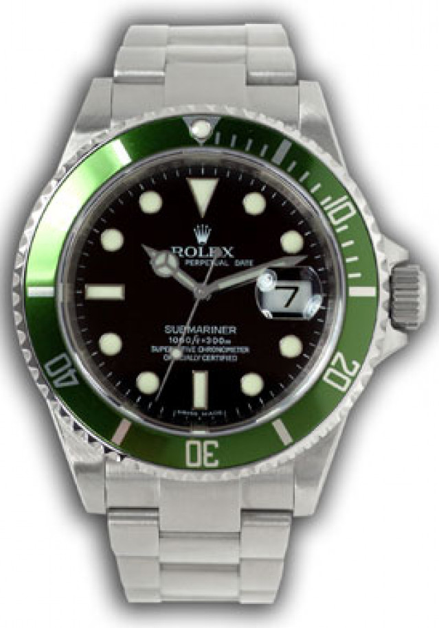 2007 Rolex Submariner 16610LV with Green Bezel