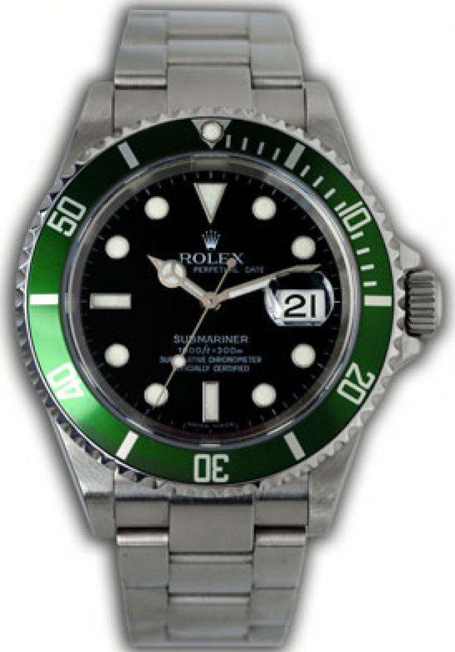 2006 Rolex Submariner 16610LV with Green Bezel