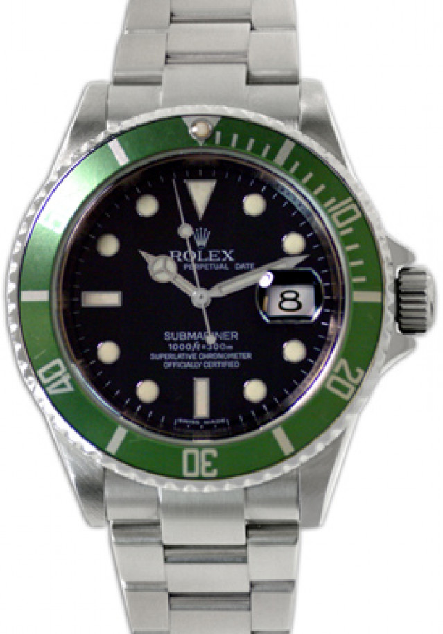 2009 Rolex Submariner 16610LV with Green Bezel