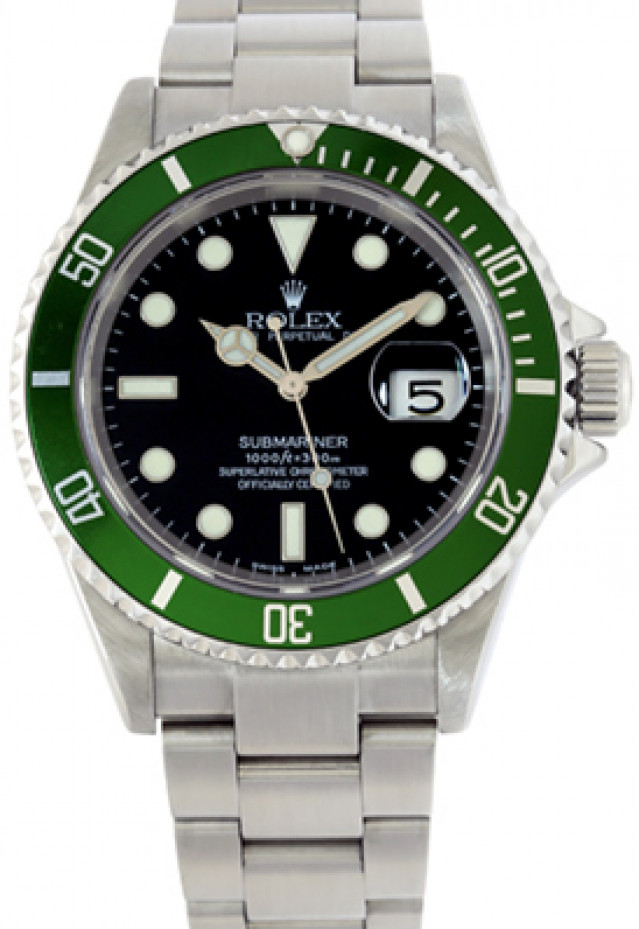 Green Rolex Submariner 16610LV 40 mm