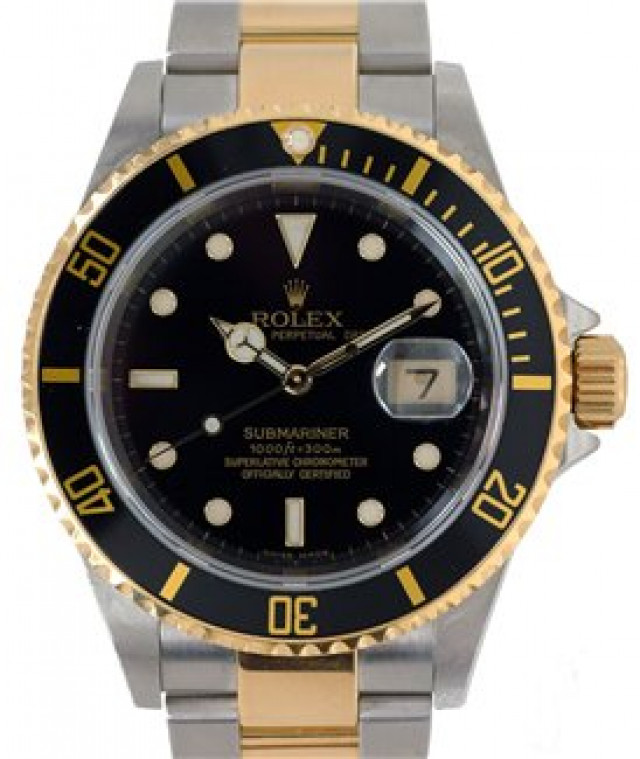 Rolex Submariner 16613 T Gold & Steel Black 2007