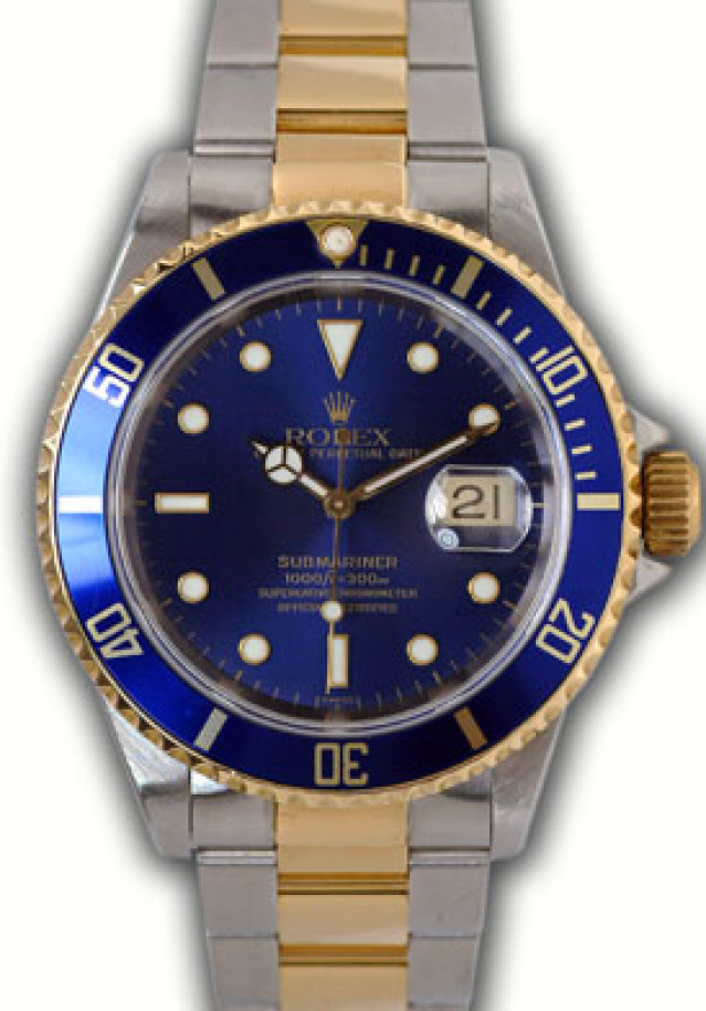 Blue Rolex Submariner 16613 Gold & Steel 1999