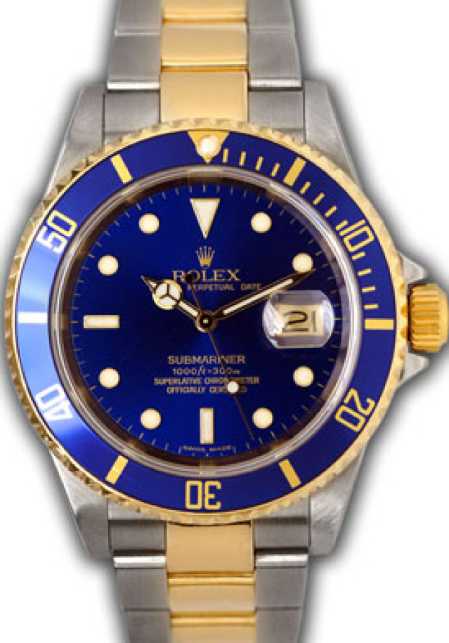 Blue Rolex Submariner 16613 T Gold & Steel 2005