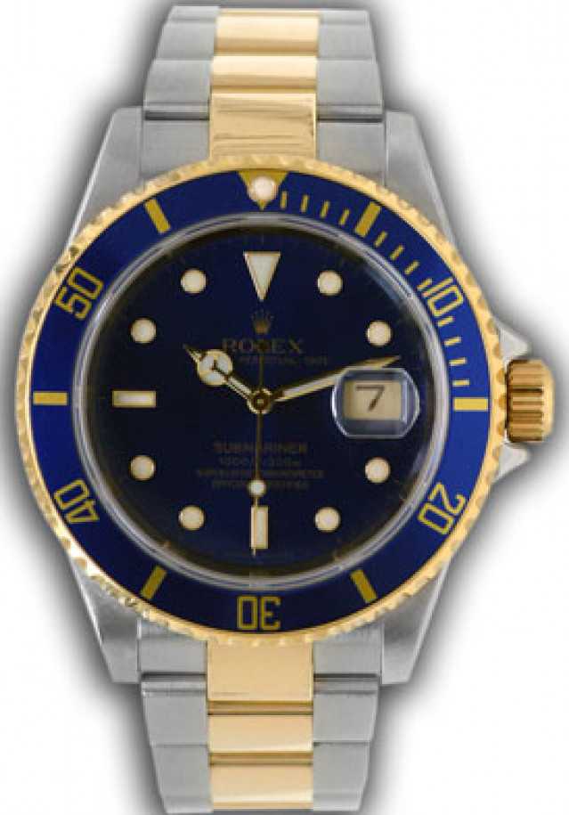 Rolex Submariner 16613 T Gold & Steel Blue Year 2007