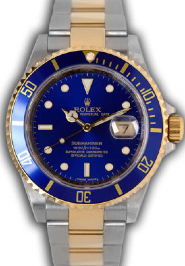 Rolex Submariner 40 mm Gold & Steel 16613 T Blue