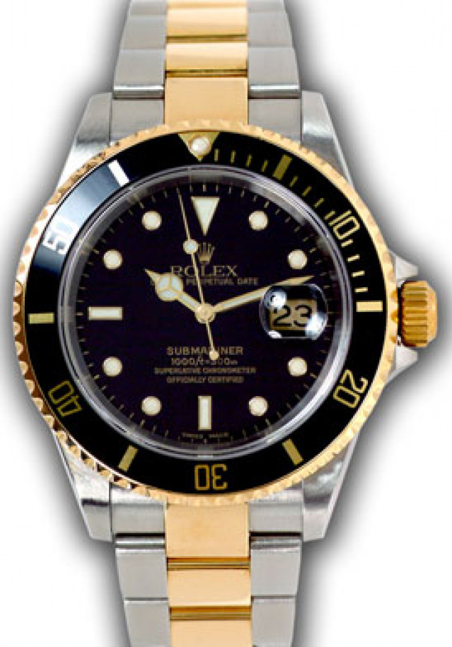 Rolex Submariner 16613 T Gold & Steel Black Dial 2005