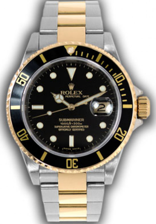 Rolex Submariner 16613 T Gold & Steel Black 2008