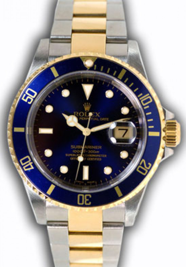 Rolex Submariner 40 mm Gold & Steel 16613 Blue