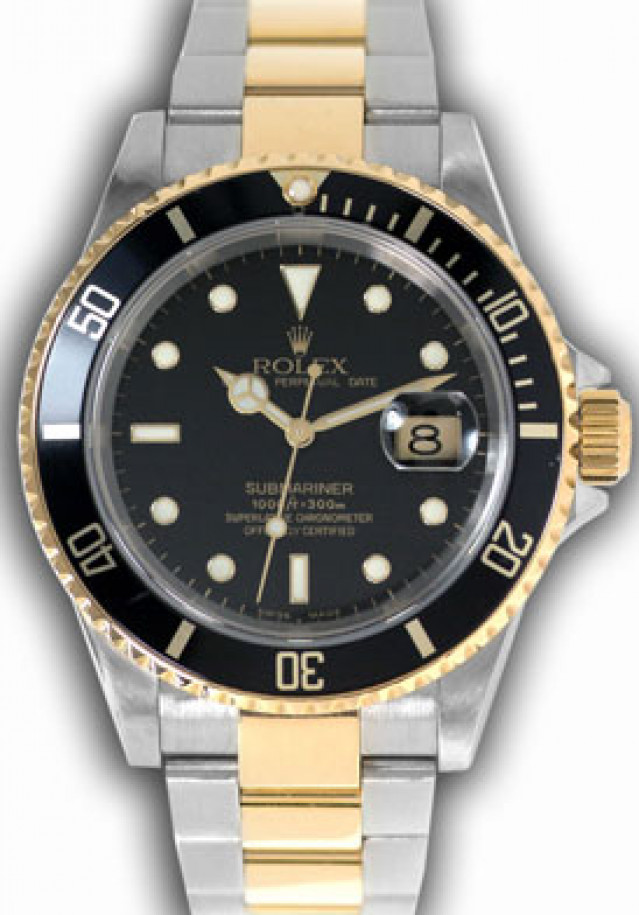 Rolex Submariner 16613 T Gold & Steel Black 40 mm