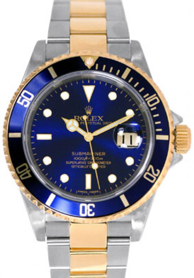 Rolex Submariner 16613 T Gold & Steel Blue Year 2006