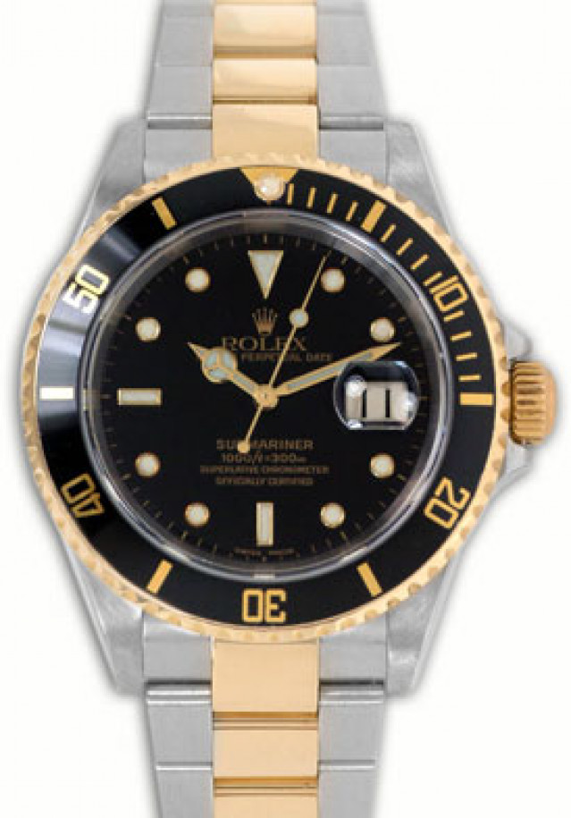 Rolex Submariner 16613 T Gold & Steel Black Dial 2004