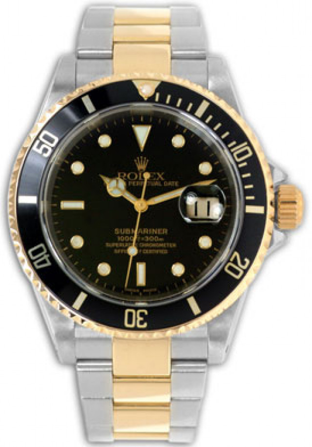 Rolex Submariner 16613 Gold & Steel Black 2000