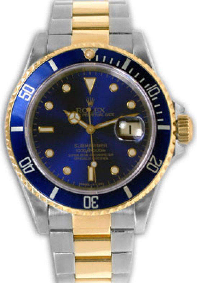 Rolex Submariner 16613 T Gold & Steel Blue 1991 Serial E