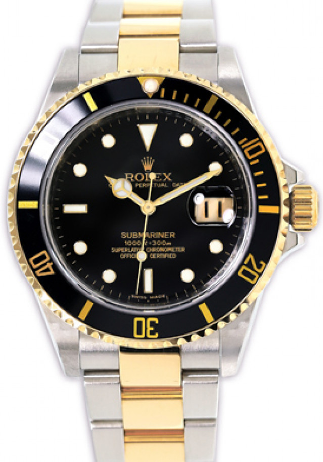 Rolex Submariner 16613 T Gold & Steel Black 2010