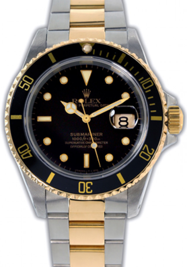 Used Rolex Submariner 16613 Gold & Steel Black 1992