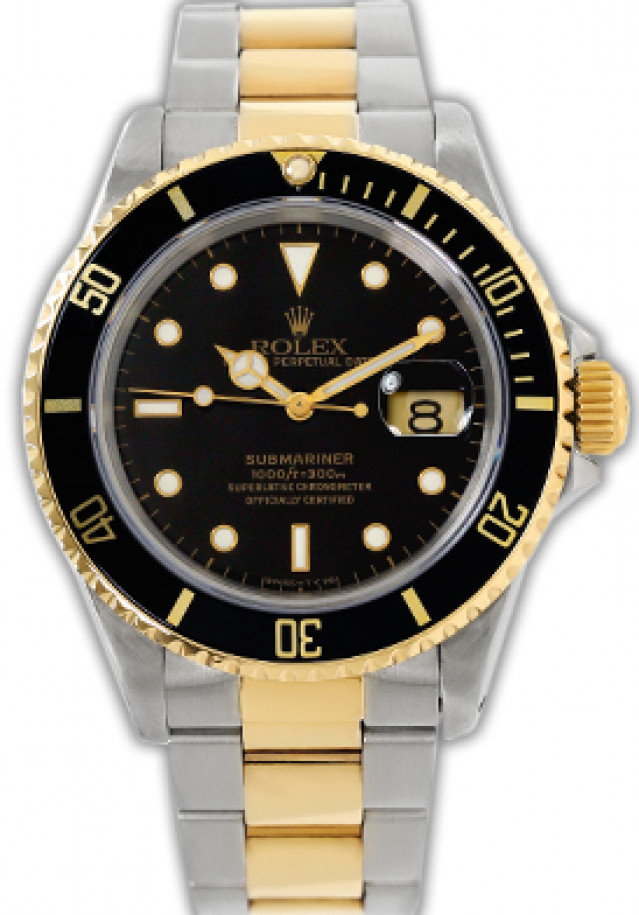 Rolex Submariner 16613 Gold & Steel Black 1992